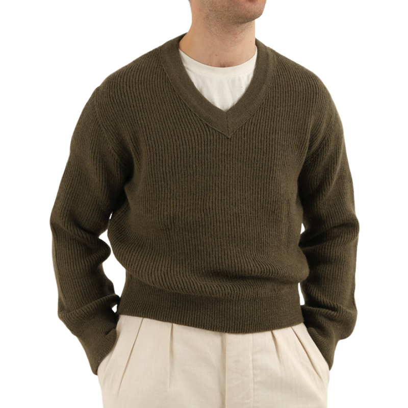 Men Fashion Solid Color V Neck Knit Sweater 48567171Y