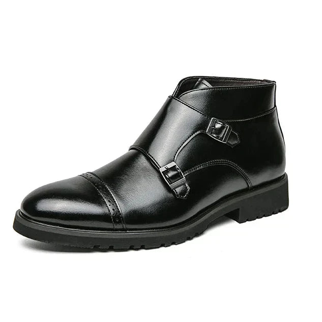 Darell | Leather Double Monk Strap Boots