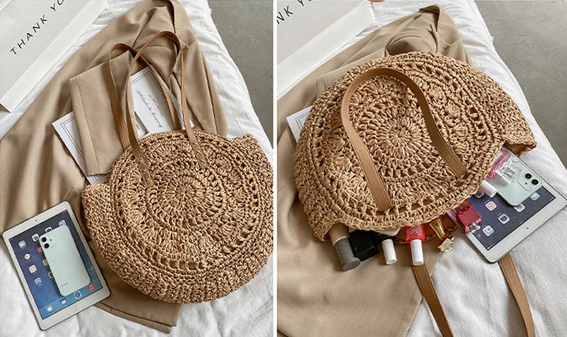 Hannah™ - Multifunctional Straw Handbag