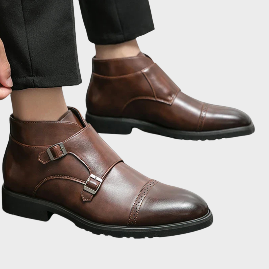 Darell | Leather Double Monk Strap Boots