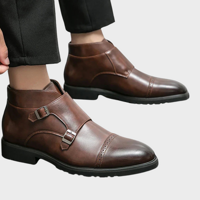 Darell | Leather Double Monk Strap Boots