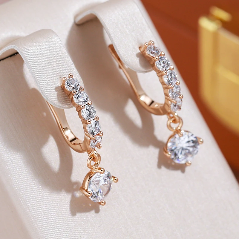 White Zirconia Elegant Earrings