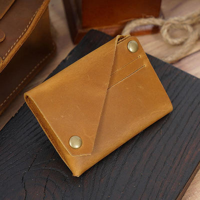 Men's Vintage Distressed Leather Wallet 36952509U