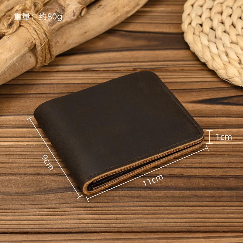 Men's Top Layer Cowhide Simple Short Wallet 16911881U