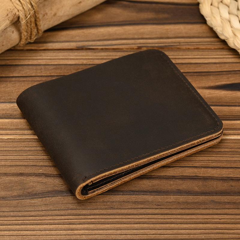 Men's Top Layer Cowhide Simple Short Wallet 16911881U