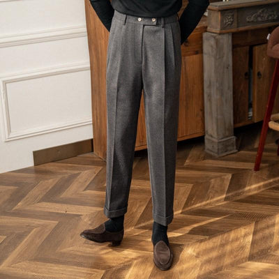 Men's Casual Business Woolen Straight Naples Suit Pants