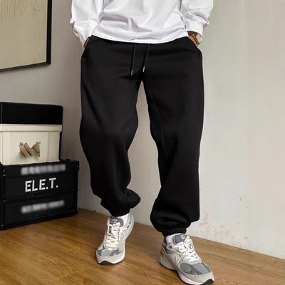 Men's Casual Solid Color Loose Drawstring Sweatpants 42867611Y