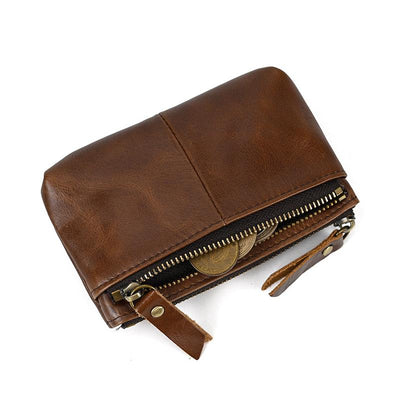 Men'S Multi-Layer Zipper Cowhide Mini Case 08633412Y