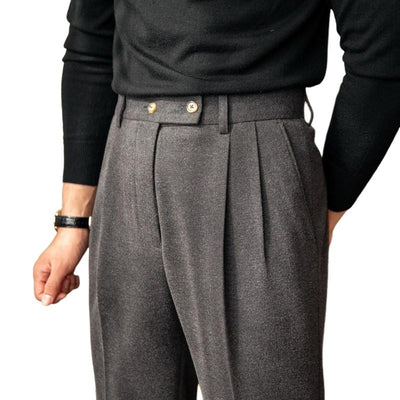 Men's Casual Business Woolen Straight Naples Suit Pants