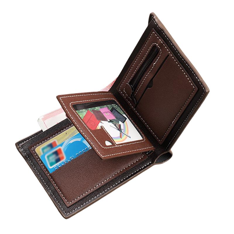 Men's Multi-Card Zipper Leather Wallet 89227195U