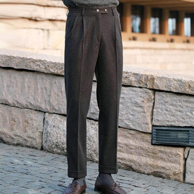 Men's British Autumn And Winter Woolen Trousers