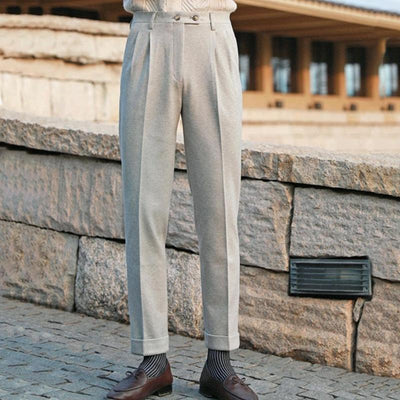 Men's British Autumn And Winter Woolen Trousers