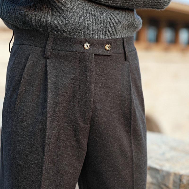 Men's British Autumn And Winter Woolen Trousers