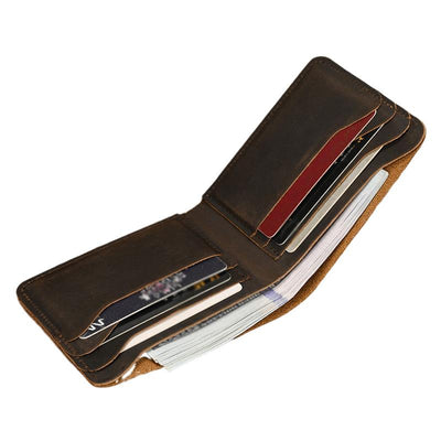 Men's Top Layer Cowhide Simple Short Wallet 16911881U