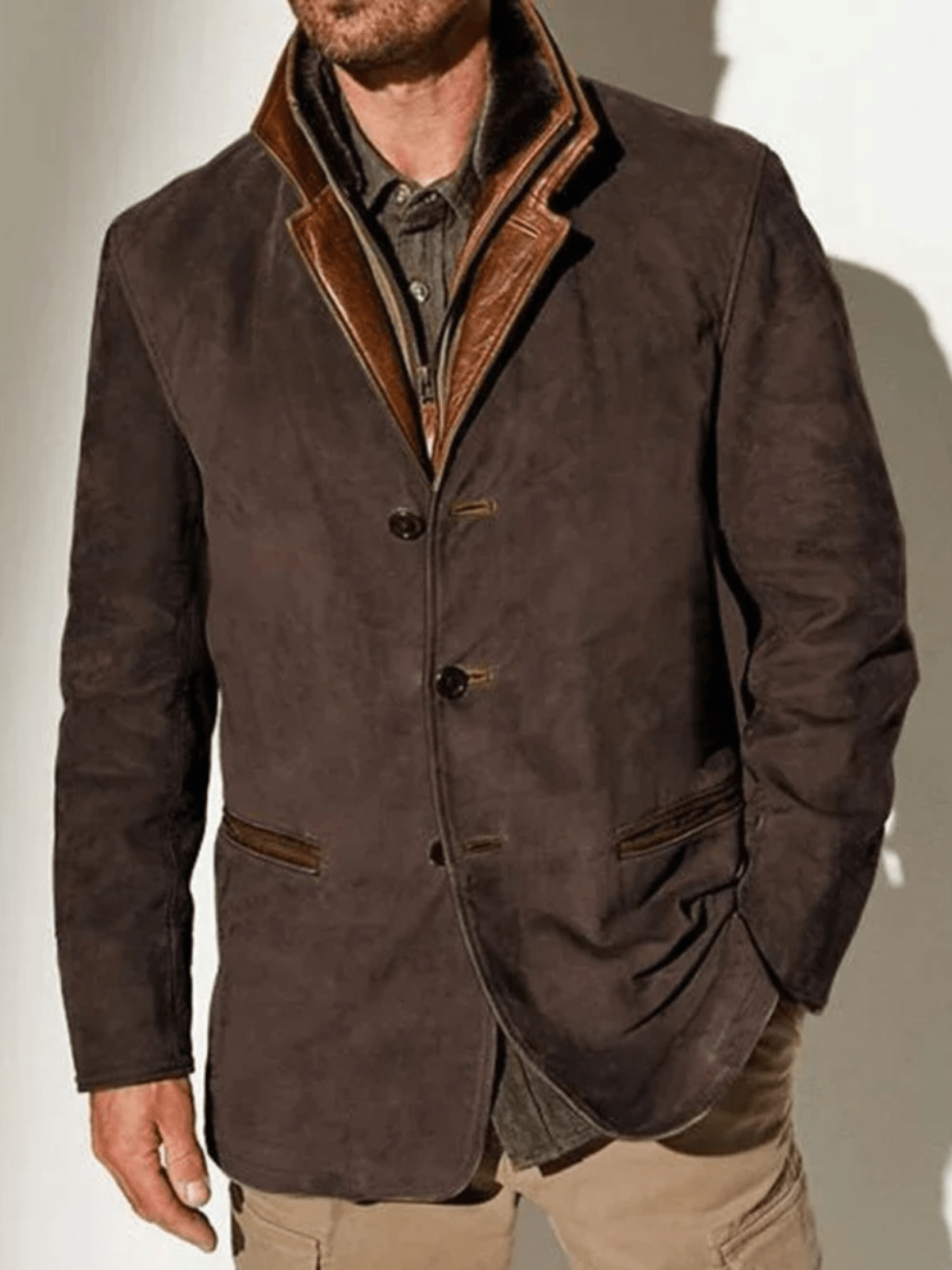 John | Vintage Suede Jacket With Double Collar